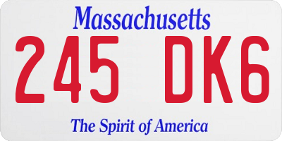 MA license plate 245DK6