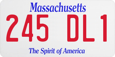 MA license plate 245DL1