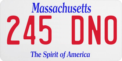 MA license plate 245DN0