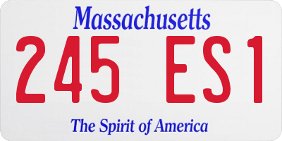 MA license plate 245ES1