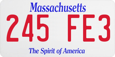 MA license plate 245FE3