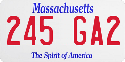 MA license plate 245GA2