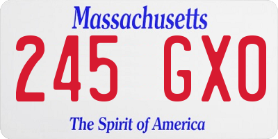 MA license plate 245GX0