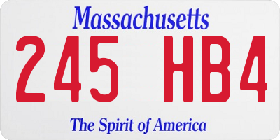 MA license plate 245HB4
