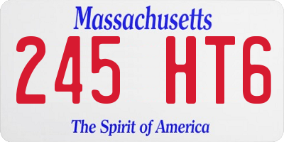 MA license plate 245HT6