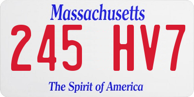 MA license plate 245HV7