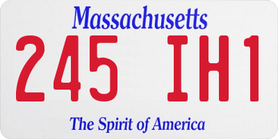 MA license plate 245IH1