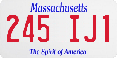 MA license plate 245IJ1