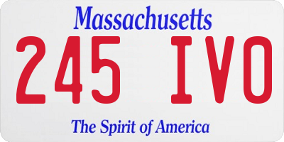 MA license plate 245IV0