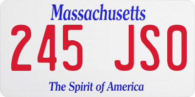 MA license plate 245JS0