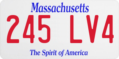 MA license plate 245LV4