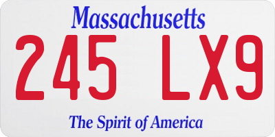 MA license plate 245LX9