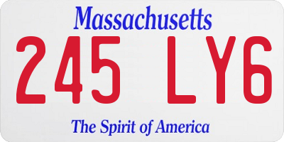 MA license plate 245LY6
