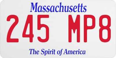 MA license plate 245MP8