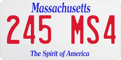 MA license plate 245MS4