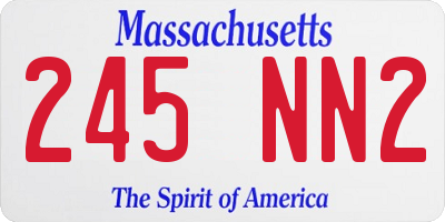 MA license plate 245NN2