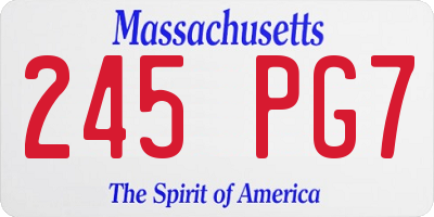 MA license plate 245PG7