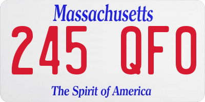 MA license plate 245QF0