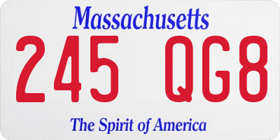 MA license plate 245QG8