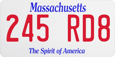 MA license plate 245RD8
