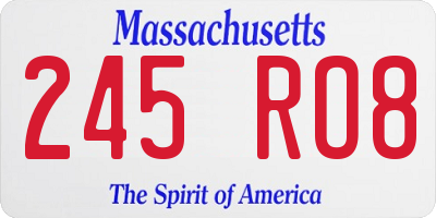 MA license plate 245RO8