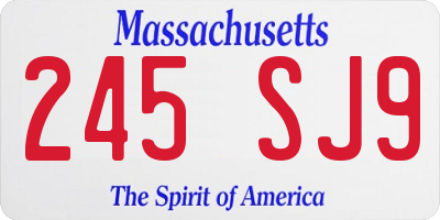 MA license plate 245SJ9
