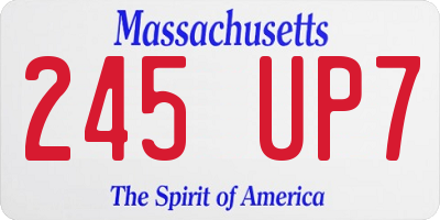 MA license plate 245UP7