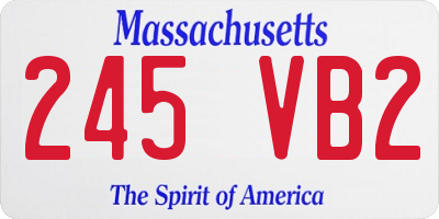 MA license plate 245VB2