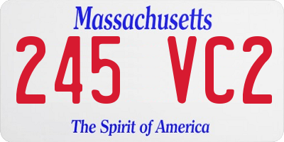MA license plate 245VC2