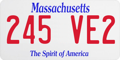 MA license plate 245VE2