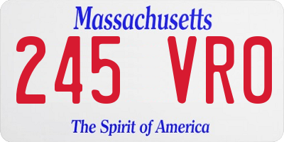 MA license plate 245VR0