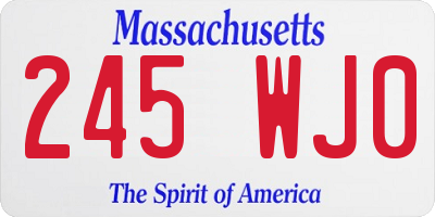 MA license plate 245WJ0