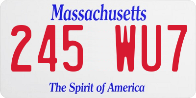 MA license plate 245WU7