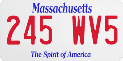 MA license plate 245WV5