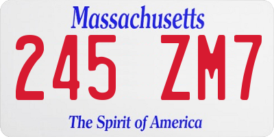 MA license plate 245ZM7