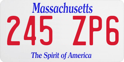 MA license plate 245ZP6