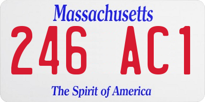 MA license plate 246AC1