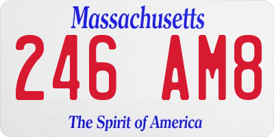 MA license plate 246AM8