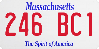 MA license plate 246BC1