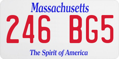 MA license plate 246BG5