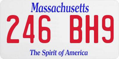 MA license plate 246BH9