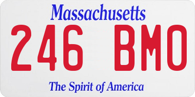 MA license plate 246BM0