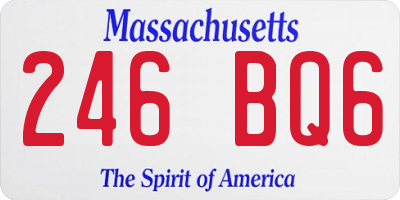 MA license plate 246BQ6