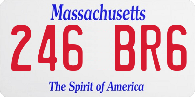 MA license plate 246BR6