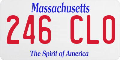 MA license plate 246CL0