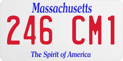 MA license plate 246CM1