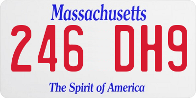 MA license plate 246DH9