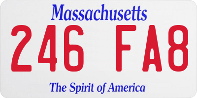 MA license plate 246FA8