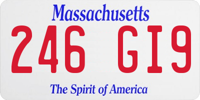 MA license plate 246GI9