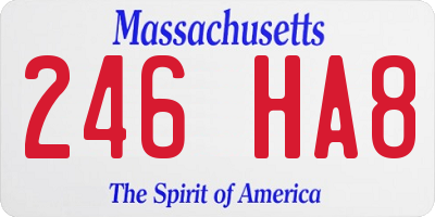 MA license plate 246HA8